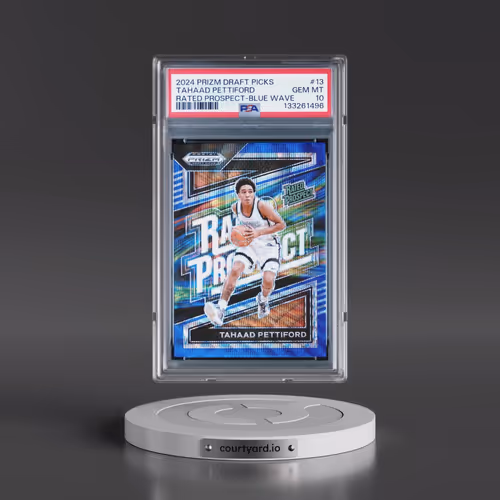 2024 Panini Prizm Draft Picks Rated Prospect #13 Tahaad Pettiford - Blue Wave (PSA 10 GEM MINT)