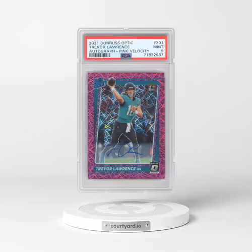 2021 Panini Donruss Optic #201 Trevor Lawrence - Autograph-Pink Velocity (PSA 9 MINT)
