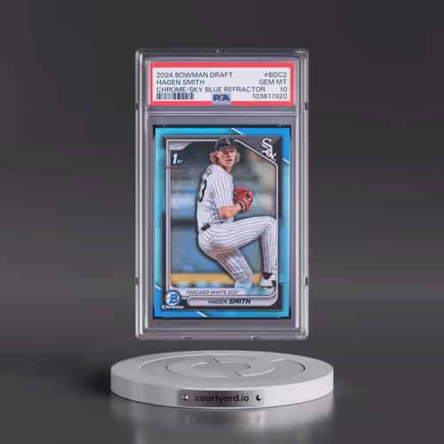 2024 Bowman Draft #BDC2 Hagen Smith - Chrome-Sky Blue Refractor (PSA 10 GEM MINT)