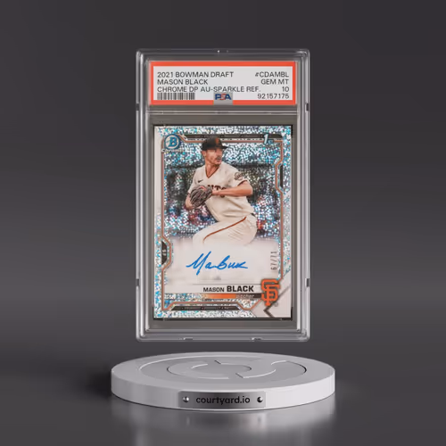 2021 Bowman Draft Chrome Draft Pick Autographs #CDAMBL Mason Black - Sparkle Refractor (PSA 10 GEM M