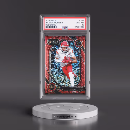 2024 Panini Select #224 Xavier Worthy - Red Disco (PSA 10 GEM MINT)