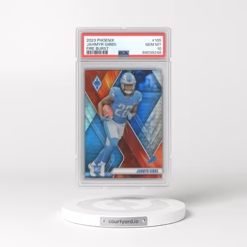 2023 Panini Phoenix #105 Jahmyr Gibbs - Fire Burst (PSA 10 GEM MINT)