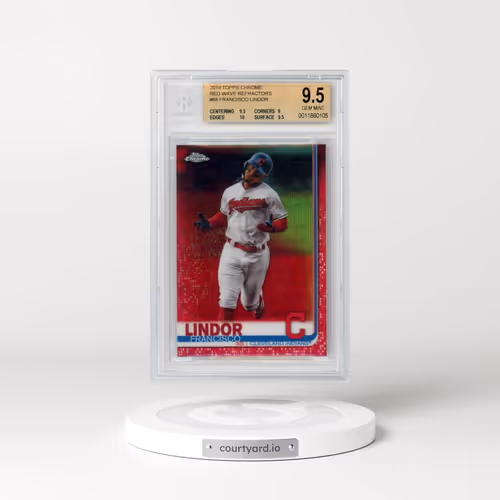 2019 Topps Chrome #68 Francisco Lindor - Red Wave Refractor (BGS 9.5 GEM MINT)