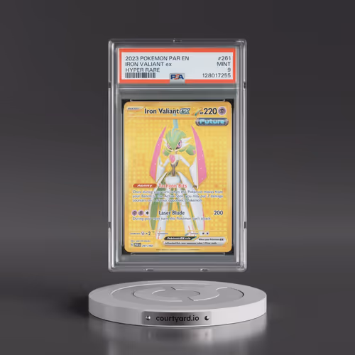 2023 Pokémon Par EN-Paradox Rift #261 Iron Valiant EX - Holo Hyper Rare (PSA 9 MINT)