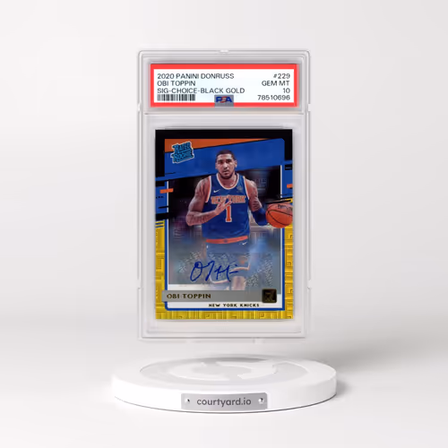 2020 Panini Donruss #229 Obi Toppin - Signature-Choice-Black Gold (PSA 10 GEM MINT)
