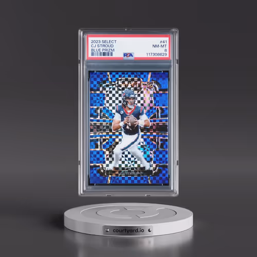 2023 Panini Select #41 CJ Stroud - Blue Prizm (PSA 8 NM-MT)