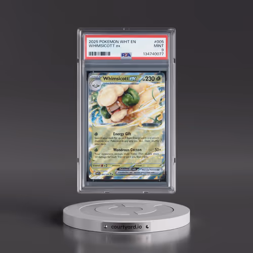 2025 Pokémon Wht EN-White Flare #005 Whimsicott EX - Holo (PSA 9 MINT)