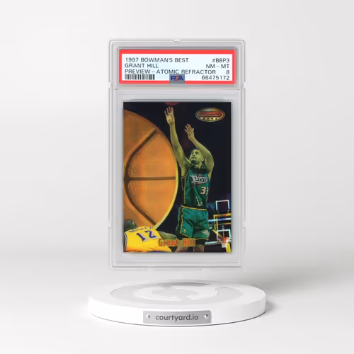 1997 Bowman's Best Preview #BBP3 Grant Hill - Preview-Atomic Refractor (PSA 8 NM-MT)