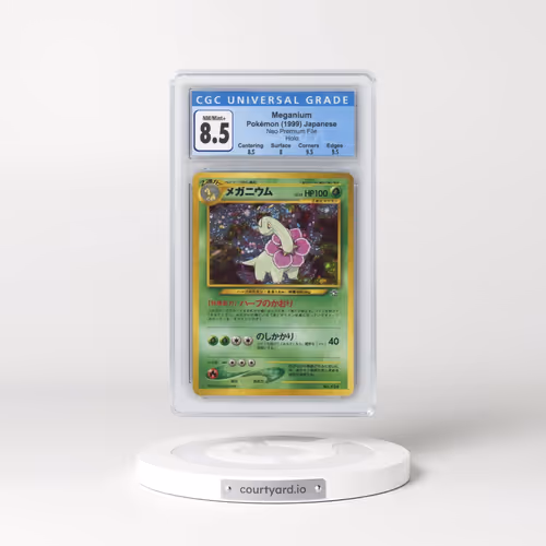 1999 Neo Premium File Meganium - No Rarity - Holo (CGC 8.5 NM-MT+)