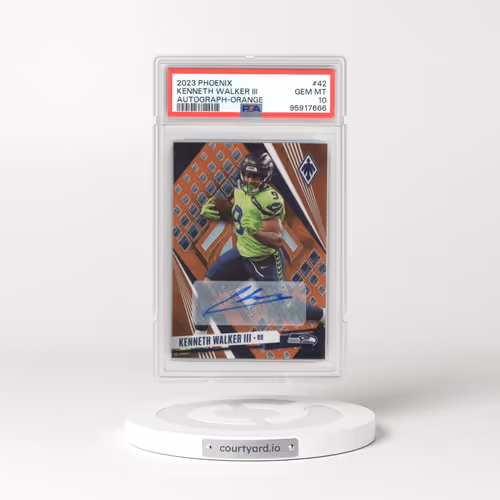 2023 Panini Phoenix #42 Kenneth Walker III - Autograph-Orange (PSA 10 GEM MINT)
