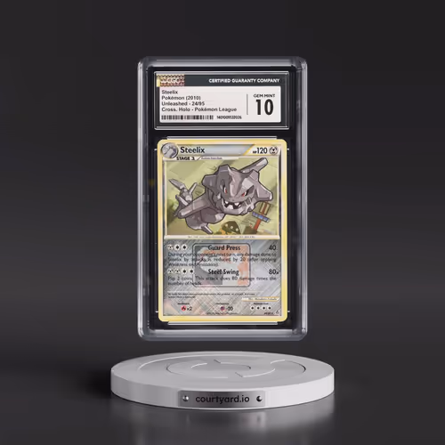 2010 Unleashed #24/95 Steelix - Pokémon League Crosshatch Holo (Cross. Holo) (CGC 10 GEM MINT)