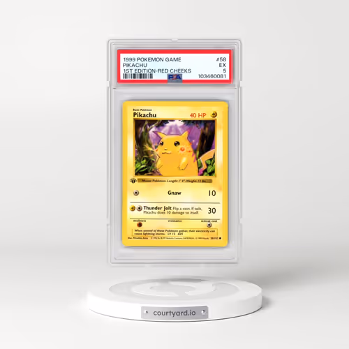1999 Pokémon Game #58 Pikachu - 1st Edition Red Cheeks (PSA 5 EX)