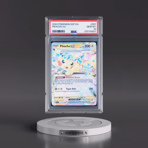 2024 Pokémon Ssp EN-Surging Sparks #057 Pikachu EX - Holo (PSA 10 GEM MINT)