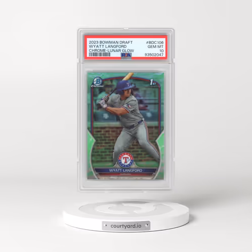 2023 Bowman Draft #BDC106 Wyatt Langford - Chrome-Lunar Glow Refractor (PSA 10 GEM MINT)
