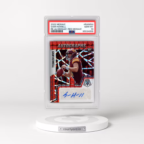2022 Panini Mosaic Rookie Autograph Mosaic #RAMSH Sam Howell - Red Mosaic (PSA 10 GEM MINT)
