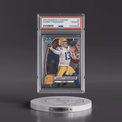 2024 Bowman University Chrome #5 Garrett Nussmeier (PSA 10 GEM MINT)
