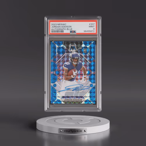 2023 Panini Mosaic #337 Jordan Addison - Autograph-Blue (PSA 9 MINT)