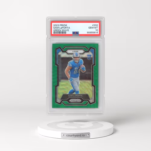 2023 Panini Prizm #332 Sam LaPorta - Green Wave (PSA 10 GEM MINT)