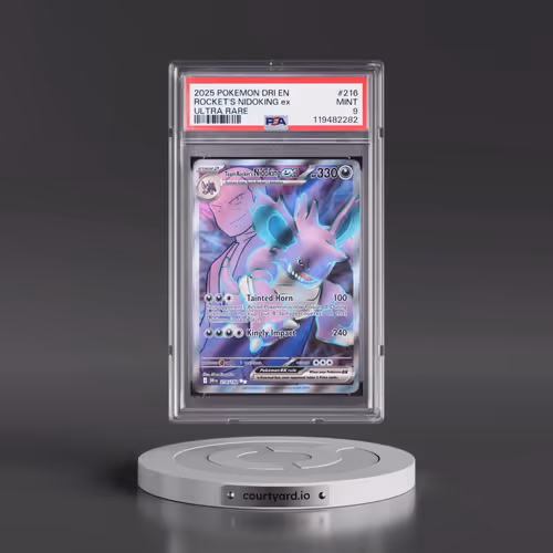2025 Pokémon Dri EN-Destined Rivals #216 Team Rocket's Nidoking EX - Holo Ultra Rare (PSA 9 MINT)