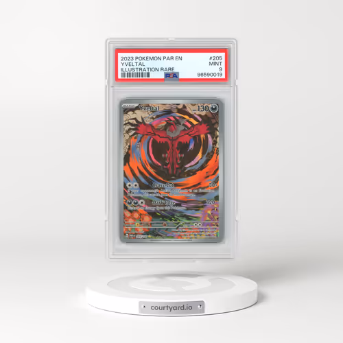 2023 Pokémon Par EN-Paradox Rift #205 Yveltal - Illustration Rare (PSA 9 MINT)