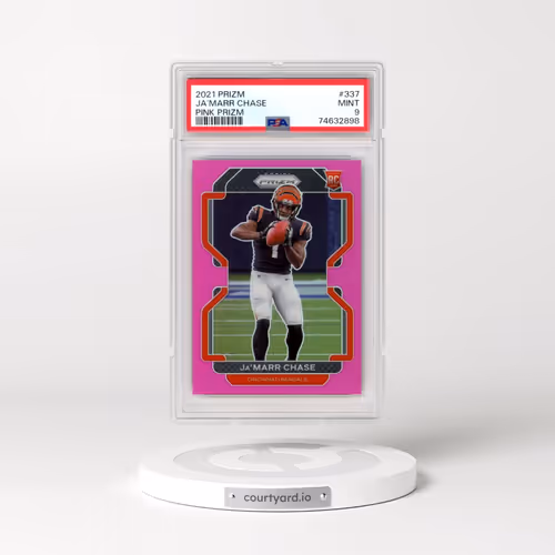 2021 Panini Prizm #337 JA'Marr Chase - Pink Prizm (PSA 9 MINT)