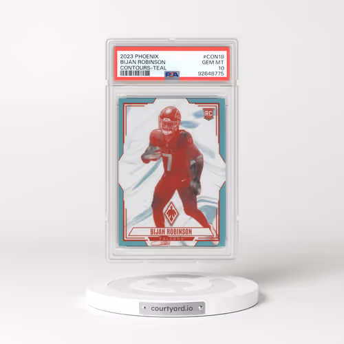 2023 Panini Phoenix Contours #CON18 Bijan Robinson - Teal (PSA 10 GEM MINT)