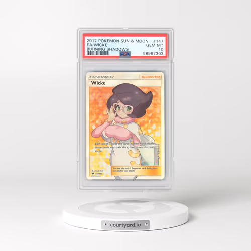 2017 Pokémon Sun & Moon Burning Shadows #147 Wicke - Full Art (PSA 10 GEM MINT)