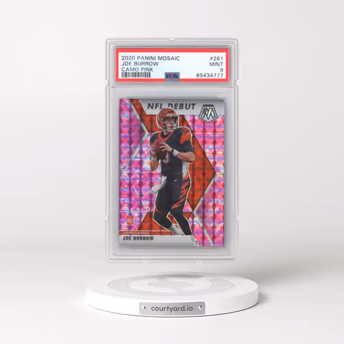 2020 Panini Mosaic #261 Joe Burrow - Camo Pink (PSA 9 MINT)