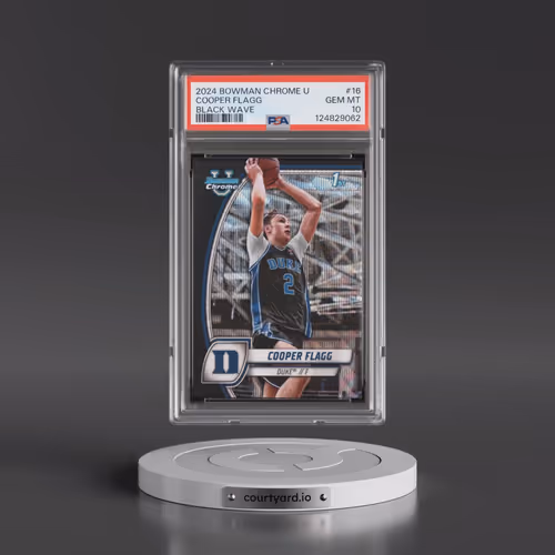 2024 Bowman Chrome University #16 Cooper Flagg - Black Wave (PSA 10 GEM MINT)
