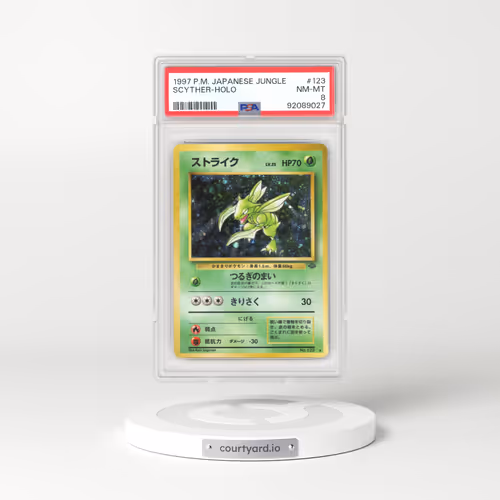 1997 Pokémon Jungle #123 Scyther - Holo (PSA 8 NM-MT)