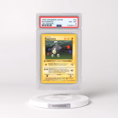 1999 Pokémon Game #53 Magnemite - 1st Edition (PSA 8 NM-MT)