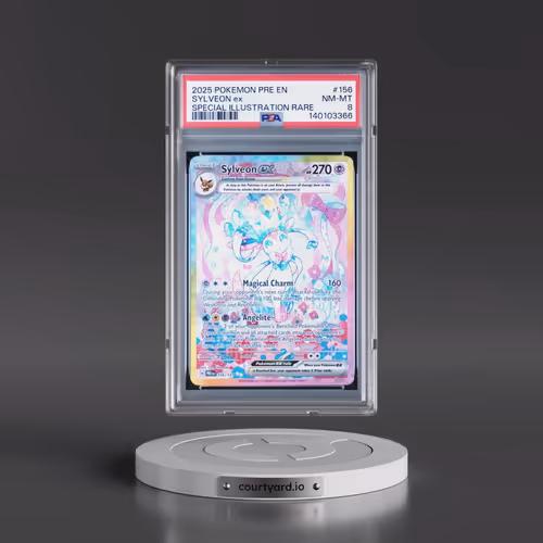 2025 Pokémon Pre EN-Prismatic Evolutions #156 Sylveon EX - Holo Special Illustration Rare (PSA 8 NM-