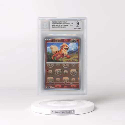 2023 Pokémon Card 151 #058 Growlithe - Reverse Holo Master Ball (BGS 9 MINT)