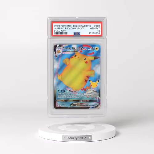 2021 Pokémon Celebrations #009 Surfing Pikachu Vmax - Full Art (PSA 10 GEM MINT)