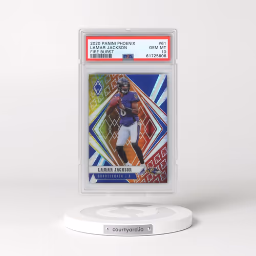 2020 Panini Phoenix #61 Lamar Jackson - Fire Burst (PSA 10 GEM MINT)