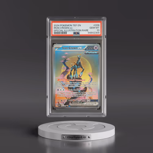 2024 Pokémon Tef EN-Temporal Forces #206 Iron Crown EX - Holo Special Illustration Rare (PSA 10 GEM