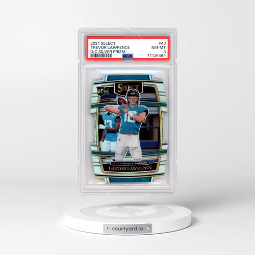 2021 Panini Select #43 Trevor Lawrence - Die-Cut Silver Prizm (PSA 8 NM-MT)