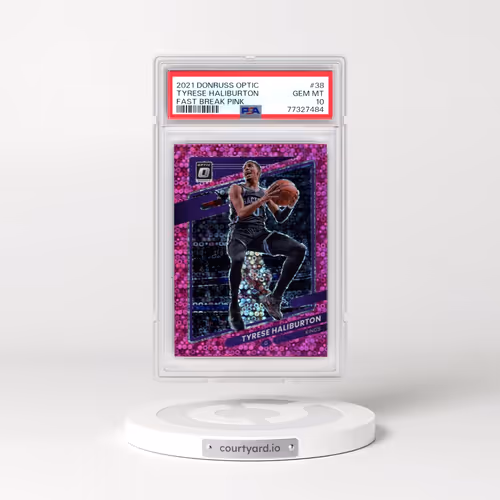 2021 Panini Donruss Optic #38 Tyrese Haliburton - Fast Break Pink (PSA 10 GEM MINT)