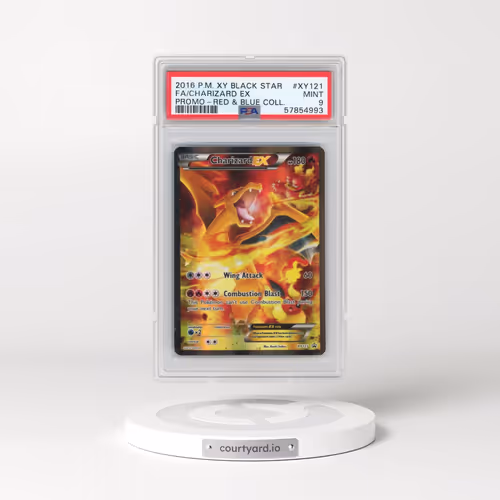 2016 Pokémon XY Black Star Promo #XY121 Charizard EX - Holo Full Art Red & Blue Collection (PSA 9 MI