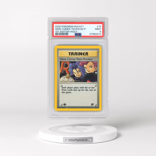 2000 Pokémon Rocket #15 Here Comes Team Rocket! - 1st Edition Holo (PSA 9 MINT)
