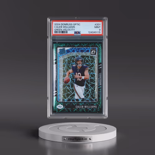 2024 Panini Donruss Optic #201 Caleb Williams - Green Velocity (PSA 9 MINT)