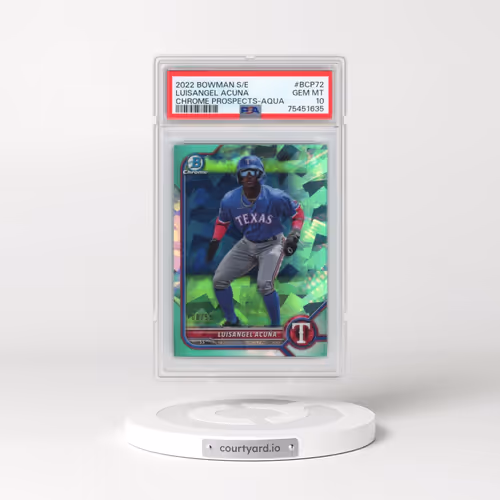 2022 Bowman Sapphire Edition Chrome Prospects #BCP72 Luisangel Acuna - Aqua (PSA 10 GEM MINT)