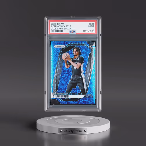 2024 Panini Prizm #234 Stephon Castle - Blue Fast Break (PSA 9 MINT)