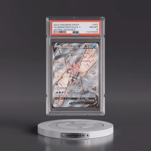 2022 Pokémon Sword & Shield Astral Radiance #167 Origin Forme Palkia V - Holo Full Art (PSA 8 NM-MT)