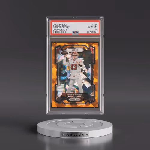 2023 Panini Prizm #266 Brock Purdy - Orange Ice (PSA 10 GEM MINT)