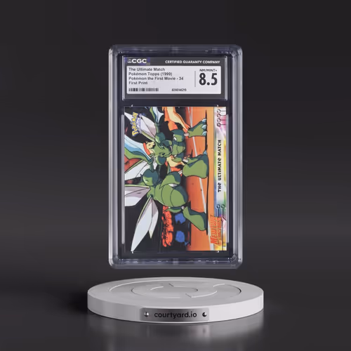 1999 Pokémon the First Movie #34 The Ultimate Match - First Print (Blue Topps Logo) (CGC 8.5 NM-MT+)
