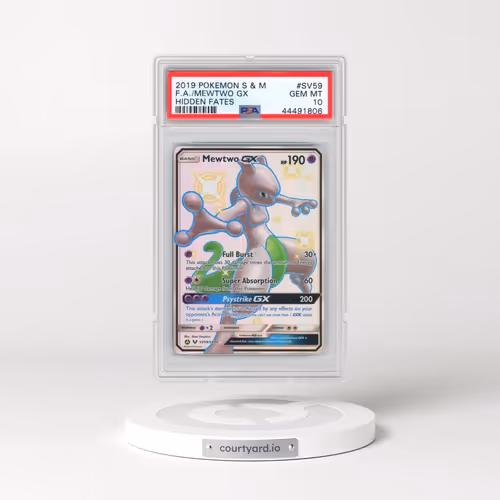 2019 Pokémon Sun & Moon Hidden Fates #SV59 Mewtwo GX - Holo Full Art (PSA 10 GEM MINT)