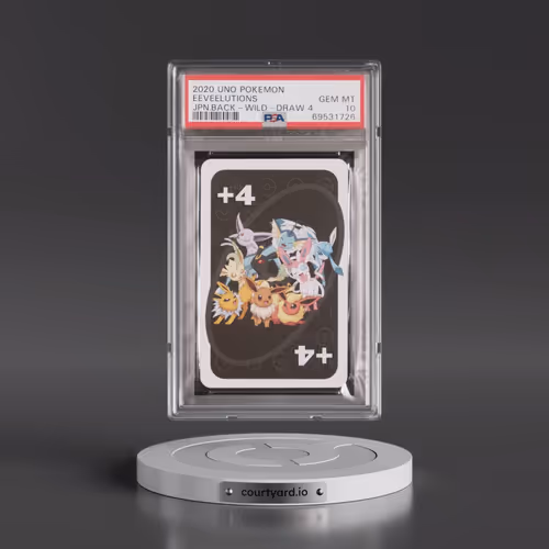 2020 Uno Pokémon Eeveelutions - Back-Wild-Draw 4 (PSA 10 GEM MINT)