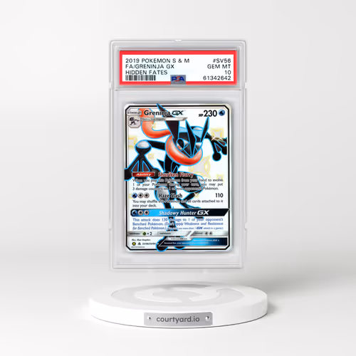 2019 Pokémon Sun & Moon Hidden Fates #SV56 Greninja GX - Holo Full Art (PSA 10 GEM MINT)