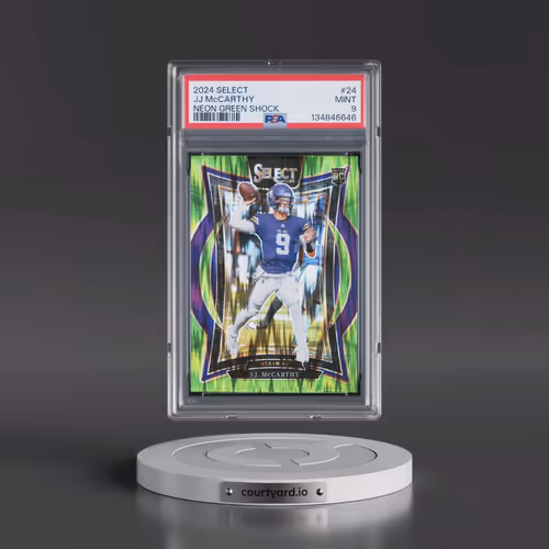 2024 Panini Select #24 JJ McCarthy - Neon Green Shock (PSA 9 MINT)